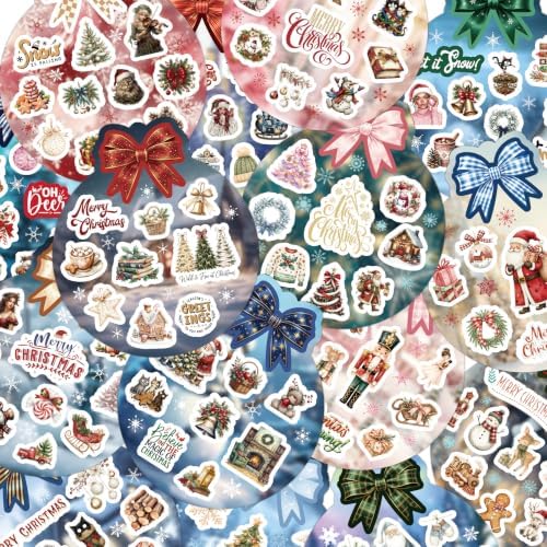 Christmas Sticker Book 32 Sheets Stickers Scrapbooking Journaling Supplies - Image 4