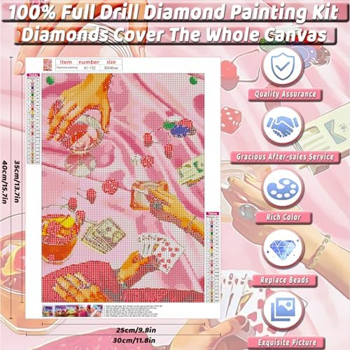KICHANG Pink Diamond Art Kits for Adults Diamond Painting Kit for Beginner - Image 2