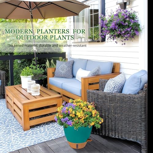 2 Pack 10 inch Plant Pots, Plastic Self Watering Planters - Image 6