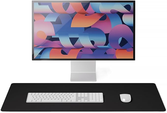 Jotsome Leather Desk Mat, Non-Slip Desk Blotter Pad - Desk Protector for Office, Home, Laptop, and Desktop, Gift for The Holidays or Christmas (Black, 34" x 17")