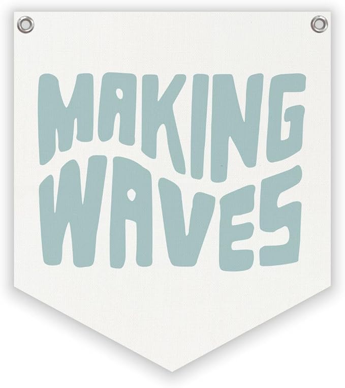 Lacama Surf Decor,Coastal Beach Room Decor Aesthetic, Making Waves Linen Banner Wall Hanging Banner Flag Decor for Coastal Surfer Room Bedroom Beach Decorations