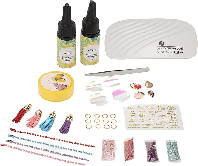 DIY Cat Claw Silicone Starter Kit Crystal Resin Craft Set for Beginners with Curing Light USB Cable Drip Adhesive and Decorative Accessories for Home School DIY Activities