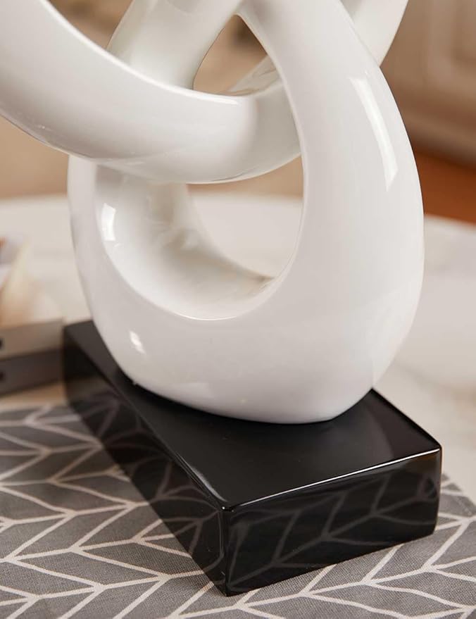 NENBOLEC Sculpture Music Note Decor Modern Statue Gifts Treble Clef Figurine Polyresin Arts White 23 inch
