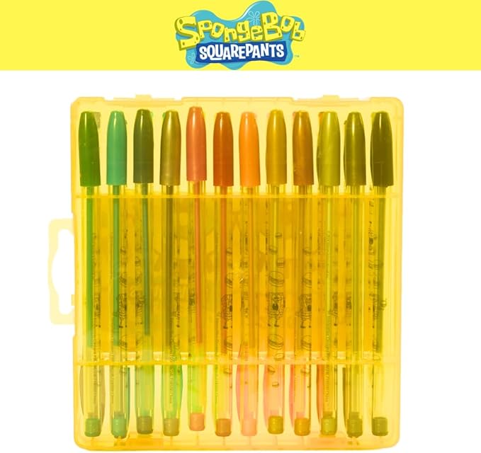 Innovative Designs Nickelodeon SpongeBob SquarePants Gel Pens Set for Kids, 24 Pack with Glitter Gel Pens, Cute Pens for Boys and Girls
