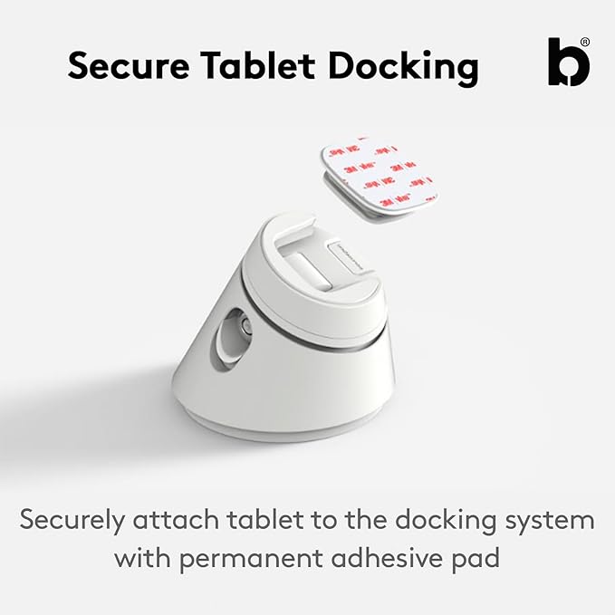 Bouncepad Click iPad POS Stand & Docking Station | iPad Stand for Business | Compatible with All Tablet Models | Table Mount Tablet Kiosk Register | White
