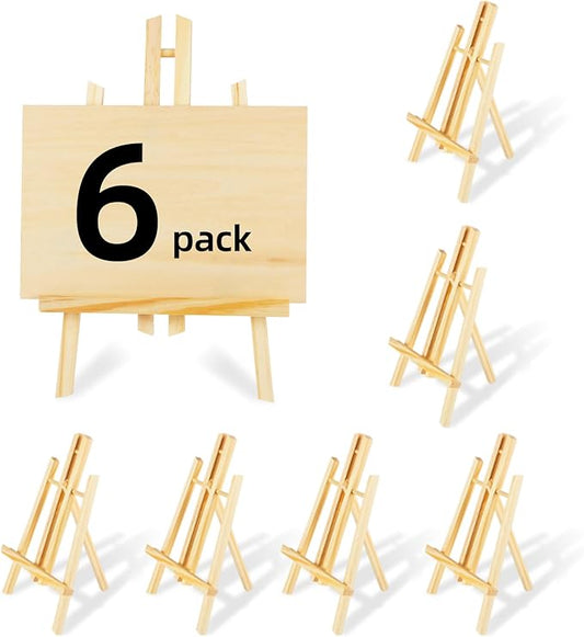 16"x7.7" Wooden Easel, Easel Stand for Painting, Tabletop Easel for Artist/Students/Beginners, Portable Canvas Photo Picture Sign Holder 6Pack