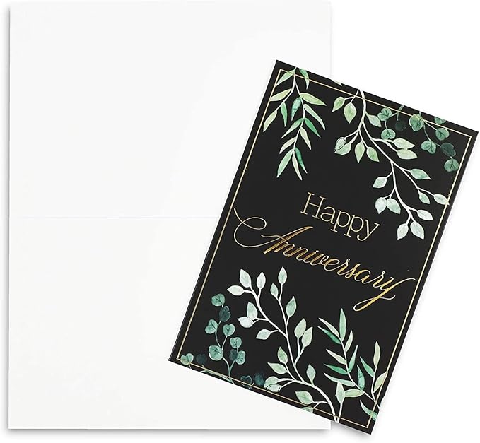 Pipilo Press Gold Foil Happy Anniversary Cards Bulk - Wedding Anniversary Cards Pack - Blank Inside with Envelopes - Pack of 48-4 x 6 in