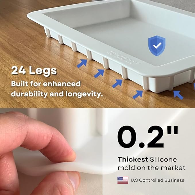 Alaskey® Large Premium Rectangular Resin Table Silicone Mold 19"x11" | Durable, Reusable, No Seal Required | Large Epoxy Resin Mold for DIY River Table, Coffee Table, Cutting Board, Charcuterie Crafts