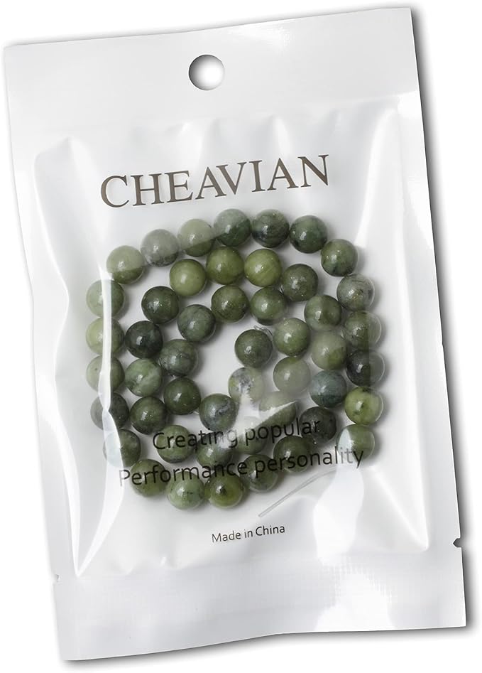 45PCS 8mm Natural Taiwan Green Jade Round Loose Beads for Jewelry Making DIY Bracelet Necklace Materials 1 Strand 15"