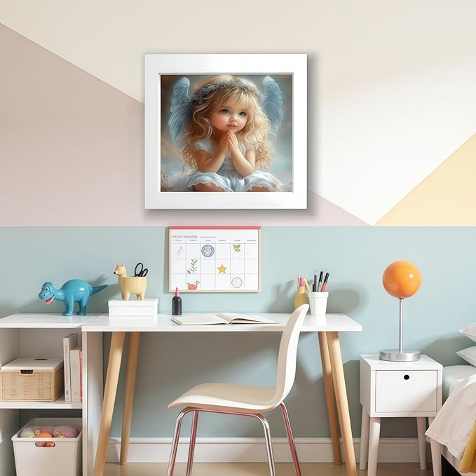 CSZPPQAF Little Angel Diamond Art Kits for Adults Beginner, 5D Diamond Painting Kits for Adults, DIY Full Drill Gem Art Paint by Diamonds Dots Crafts Kits for Home Decor 13.7x13.7Inch