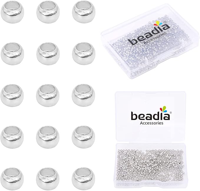 Platinum Plated Crimp Beads Non Tarnish 2.5mm 600pcs for Jewelry Making Findings