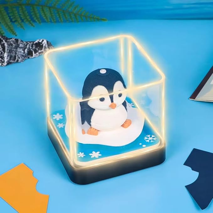 3D Art Calendar 2026,3D Art Calendar Memo Pad,3D Paper Sculpture Calendars with LED Lights,3D Tear-away Paper Carving Art Memo Pad Notepad,for Record Planner and Habit Tracker Bookmark