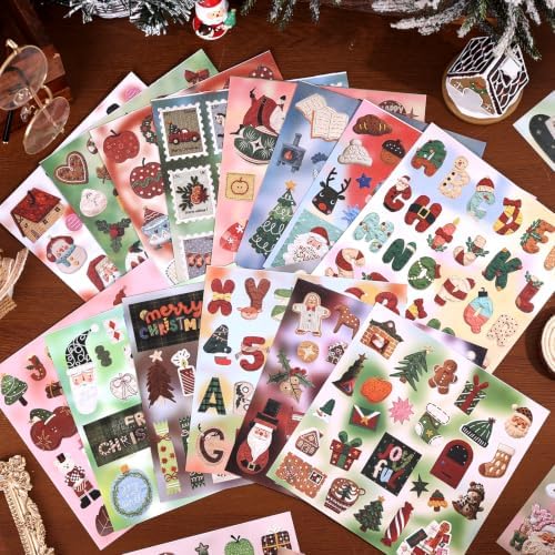 750 Pcs Stickers for Scrapbooking,Christmas Self-Adhesive Scrapbook Sticker - Image 4