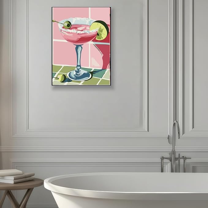 CSZPPQAF Paint by Numbers for Adults Beginner, Fruit Lemon Cocktail Paint by Number Kits on Canvas DIY Oil Painting Watercolor Color by Numbers for Home Wall Decor 16X20inch