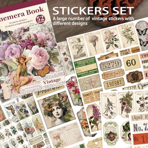 Vintage Sticker Book Washi Paper Aesthetic Journaling Scrapbook Stickers - Image 2