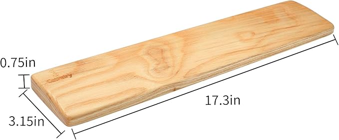 Wooden Keyboard Wrist Rest, Keyboard Wooden Palm Rest, Keyboard Wrist Rest Pad, Solid Wood Mouse Pad Wrist Guard, Ash Wood Wrist Rest, Wrist Pad for Keyboard, (Fraxinus Excelsior,17.3in)
