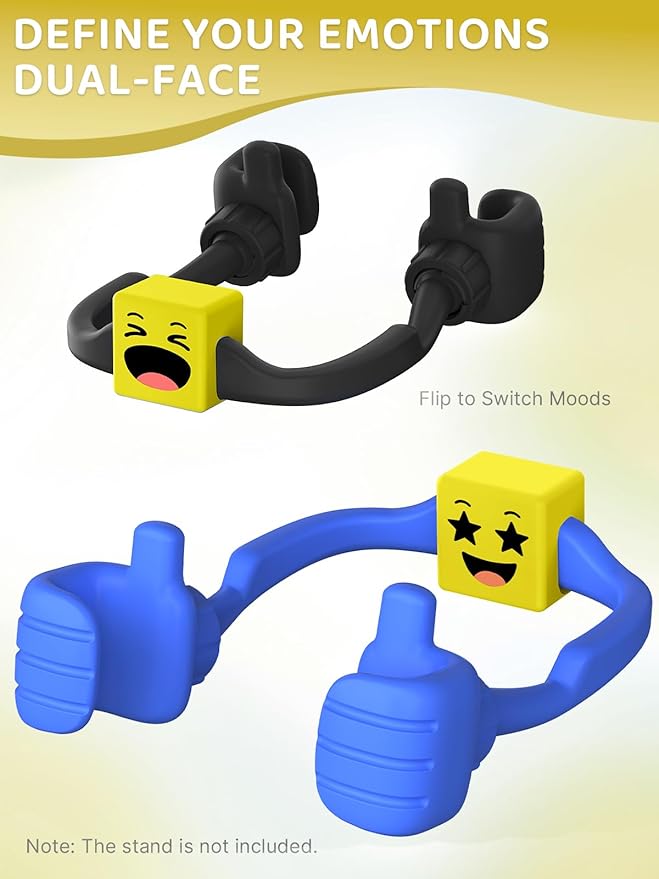 Stocking Stuffers for Teens Girls Boys Adults Cell Phone Holder with Clip: Dual-Sided Mood Cubes Clips for Gesture Phone Stand Desk Accessory Cool Gadget Birthday Gifts for Men Kids Women Christmas