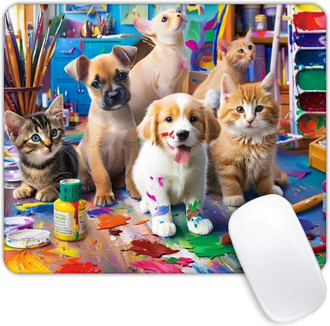 Square Mouse Pad Interesting Puppy (2),Gaming Mouse Pads for Desk,Soft Computer Waterproof Non-Slip Mouse Mat