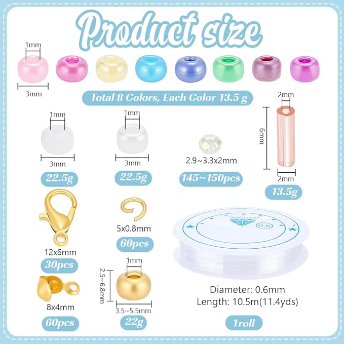 PH PandaHall 4259pcs Jewelry Making Bead Kit, Charm Bracelet Kit Bead Bracelet Kits Bracelet Making Kits Beads for DIY Earrings Friendship Bracelets Necklaces Jewelry Crafts