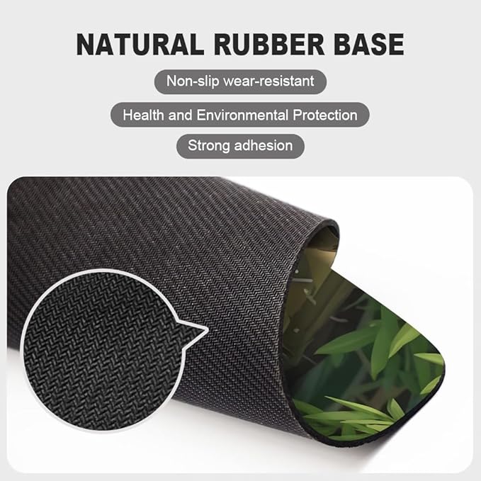 Pandas eat Bamboo Texture Mouse pad, Square Waterproof and Anti Slip Mouse pad for Office laptops