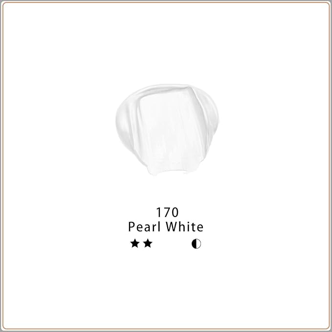 Artecho White Acrylic Paint, Pearl White (120ml / 4.05oz) Tubes, Art Craft Paints for Canvas, Rock, Stone, Wood, Fabric, Art Supplies