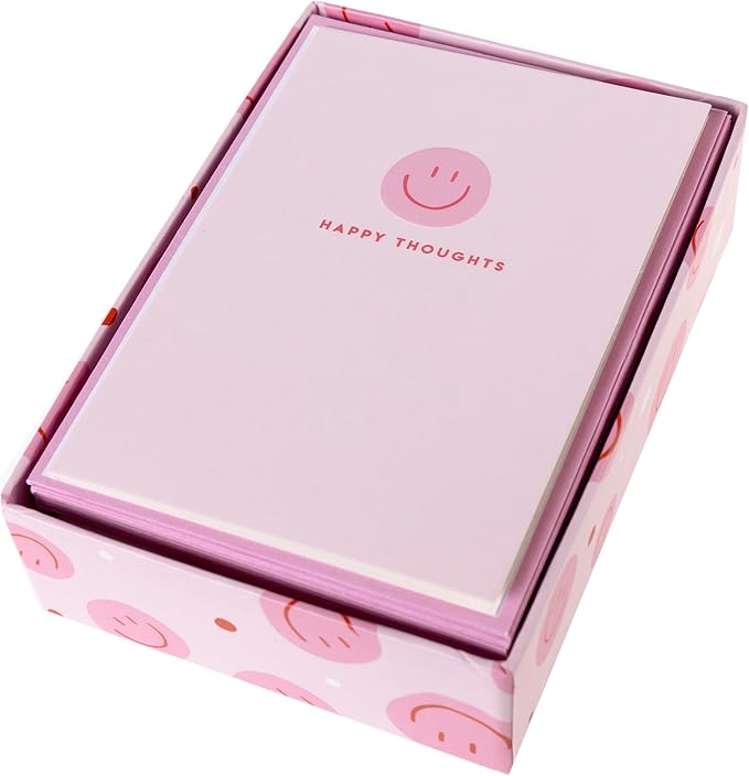 Graphique Smiley Face Boxed Cards, 16 Pack Set, All Occasion Greeting Cards with Envelopes, Blank Inside for Personalized Notes, 3.25" x 4.75"