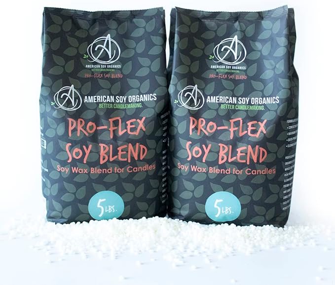 American Soy Organics Pro-Flex Soy Blend - Soy Wax Beads for Candle Making - Candle Making Supplies - Beeswax-Free Candle Wax Blend for Container Candles, Tealights and Wax Melts, 10 lbs