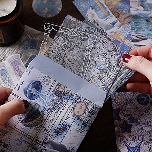 Esweny 100 PCS Vintage Ephemera Pack Journaling Scrapbooking Supplies Scrapbook Sticker Paper Kit for Junk Journal Planners Collage Craft Notebooks Decoupage Album (Ocean) - Image 6