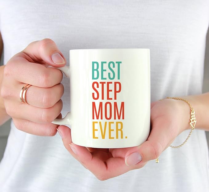 Andaz Press 11oz. Coffee Mug Birthday Gift, Best Step Mom Ever, 1-Pack