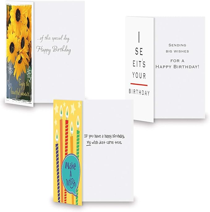 Current Mega Birthday Greeting Card Variety Value Pack – Set of 36 (18 Designs), Large 5 x 7 inches, Envelopes Included