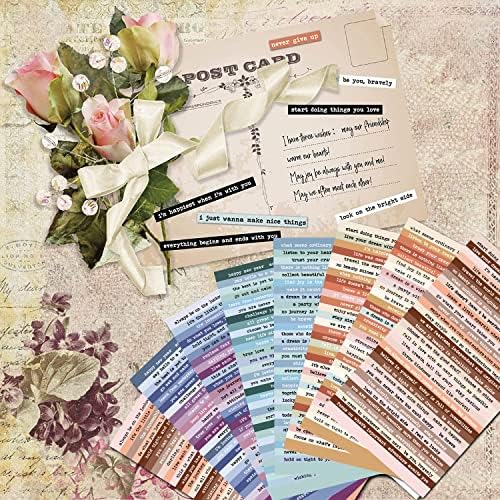 Vintage Scrapbook Stickers, 406pcs Quote & Word Stickers for Journaling, Junk Journal, Scrapbooking, Planners, Collage Album (Colorful) - Image 5