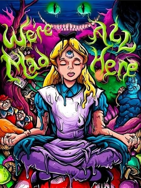 Alice in Wonderland Diamond Art Kit for Adults 'We're All Mad Here' 12x16 - Image 2