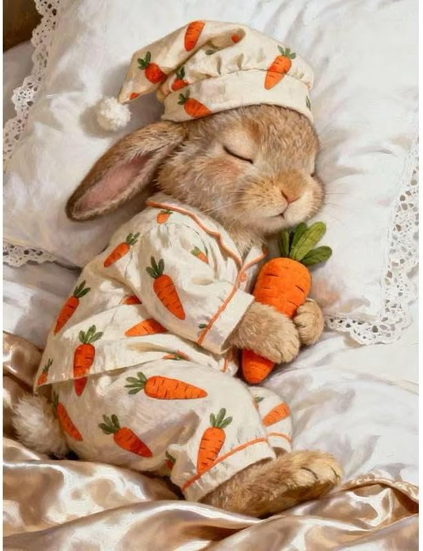 Cute Rabbit Diamond Art Kits For Adults,Diamond Painting Kits for Beginners by Unknown