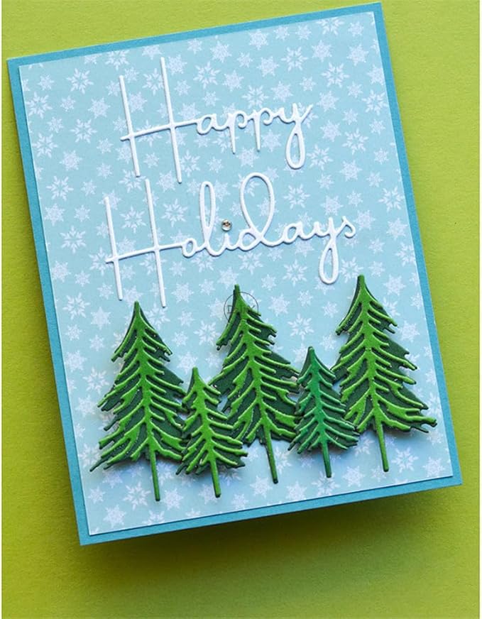 DzIxY Shadow Pine Trees Metal Cutting Dies for Card Making Kit Embossing Paper Die Cuts Set Scrapbook Stencils Supplies Machine Templates