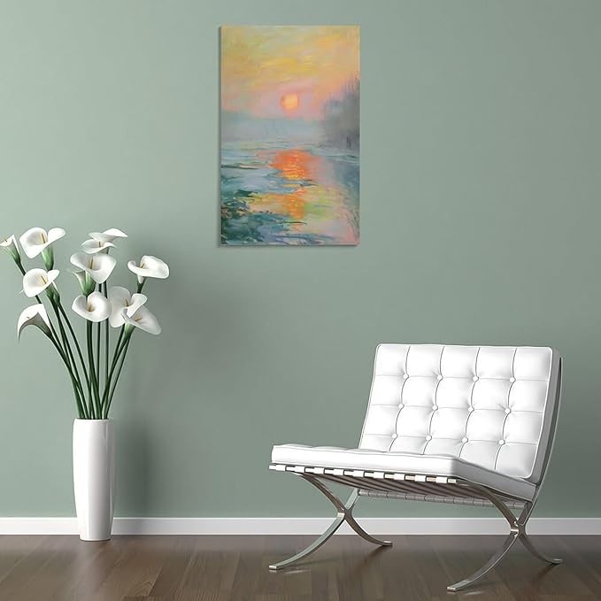 Vintage Canvas Wall Art Monet Impressionist Oil Painting Print Sunrise Living Room Decor_upscayl_4x_realesrgan-x4plus Picture Print Canvas Poster Wall Paint Art Posters Decor Modern Home Artworks Gift