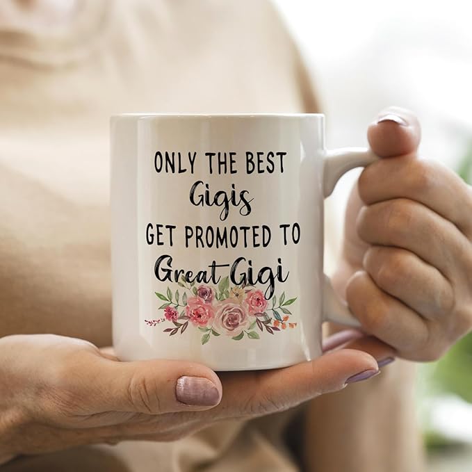 IWXYI Pregnancy Announcement Gifts for First Time Great Gigi,New Great Gigi Gifts,Great-Grandma Mug Coffee Mugs 11 Ounce