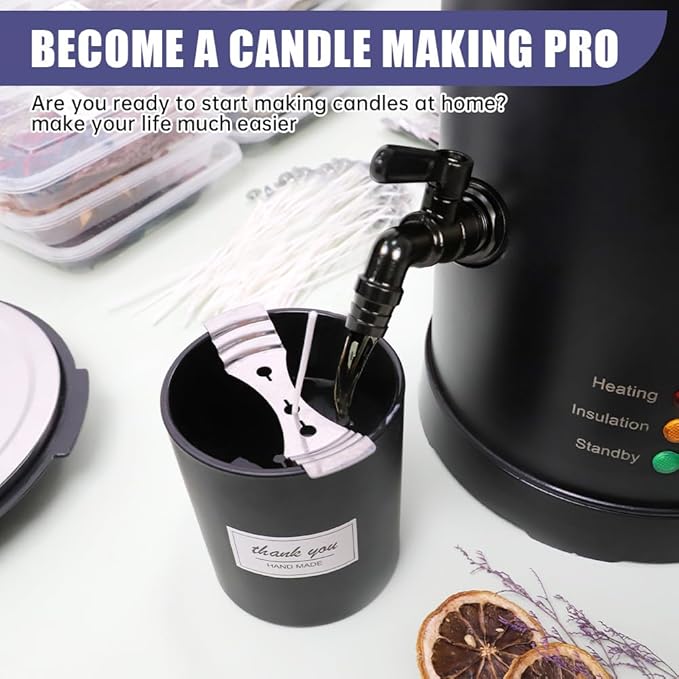 TOAUTO 10Lbs Wax Melter for Candle Making - Candle Wax Melting Pot with Faster Pour Spout and Temperature Controller, No Cloggy and Easy Clean Up