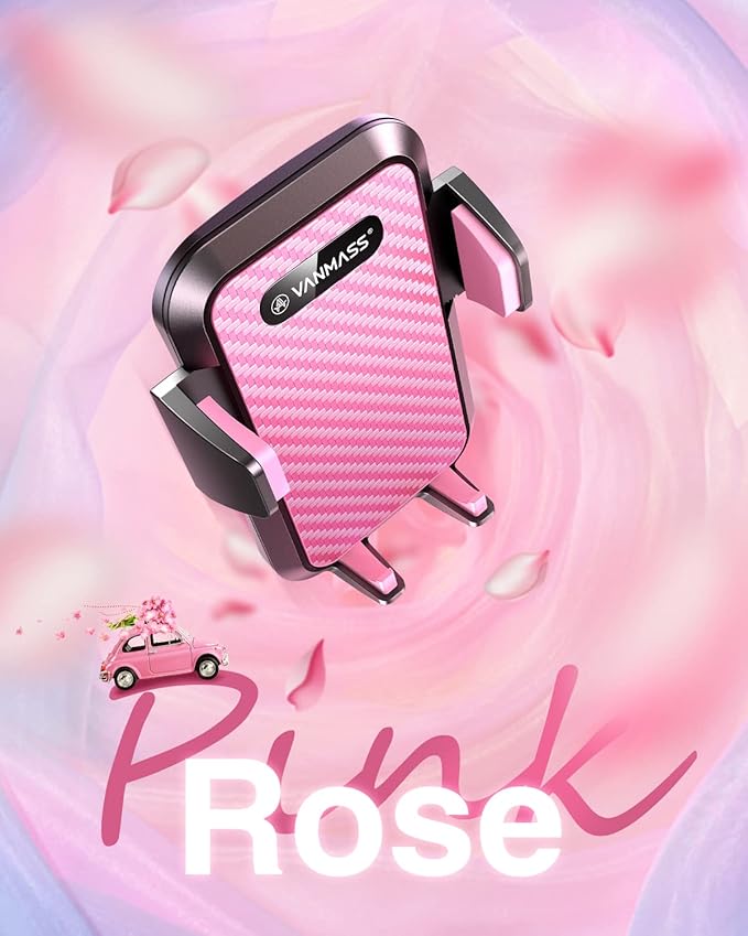 VANMASS 【85+LBS Strongest Suction & Military-Grade 2025 Ultimate Car Phone Mount【Patent & Safety Certs】 Cell Phone Holder Truck for Dashboard Windshield Vent for iPhone 17 Pro Max 16 15 Samsung, Pink