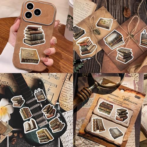 50Pcs Vintage Stickers,Waterproof Vinyl Aesthetic Decorative Sticker Scrapbooking Supplies for Adult Card Making Letters Planner Journaling Junk Journal DIY Water Bottles Cards Art Craft.Books - Image 3