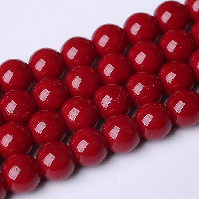 12mm 32pcs Pomegranate Red Glass Gemstone Beads Natural Round Loose Crystal Energy Stone Healing Power for Jewelry Making 1 Strand 15" (12mm, Pomegranate Red Glass)