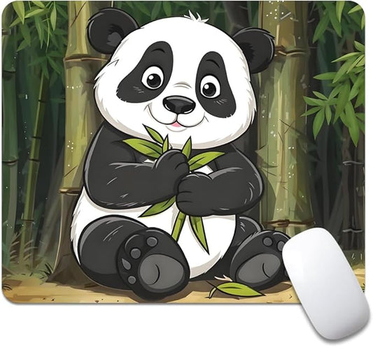 Pandas eat Bamboo Texture Mouse pad, Square Waterproof and Anti Slip Mouse pad for Office laptops