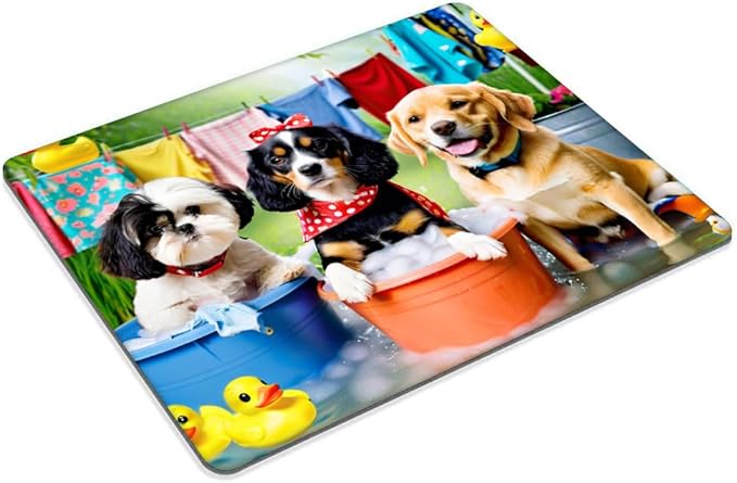 Square Mouse Pad Dog,Gaming Mouse Pads for Desk,Soft Computer Waterproof Non-Slip Mouse Mat