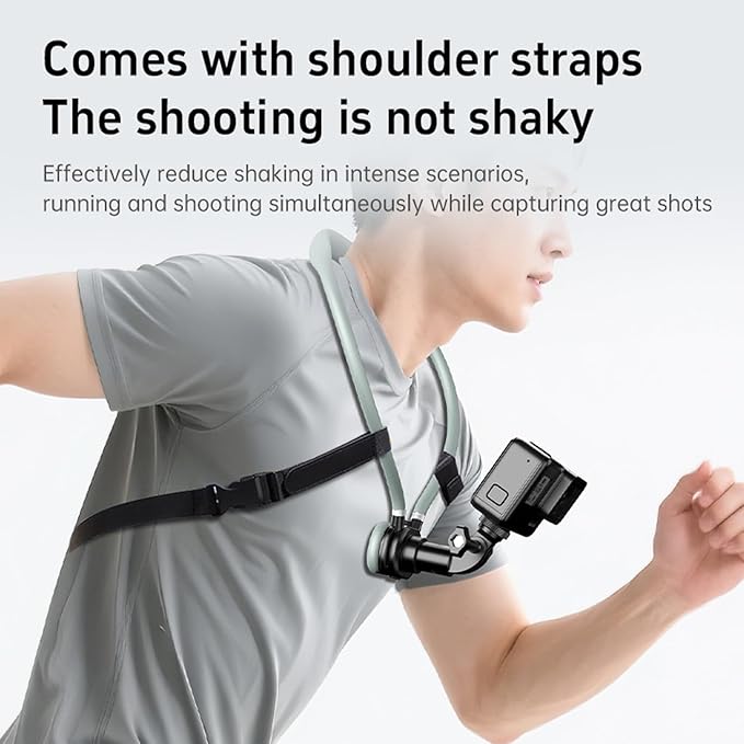 Cell Phone Stand,Neck Phone Holder, with Chest Strap, Hand Free Flexible Gooseneck 360° Rotation Adjustable Phone Holder,for iPhone Series, Android Devices and Action Cameras.