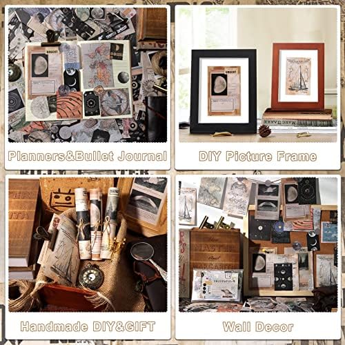 Draupnir 200pcs Vintage Junk Journal Supplies,Scrapbook Supplies Scrapbooking Paper and Stickers Ephemera For Art Aesthetic Journaling Kit Collage(Celestial) - Image 5