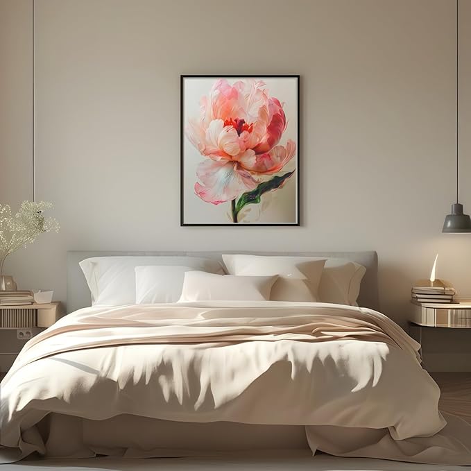 CSZPPQAF Paint by Numbers for Adults Beginner, Flower Paint by Number Kits on Canvas DIY Oil Painting Watercolor Color by Numbers for Home Wall Decor 16X20inch