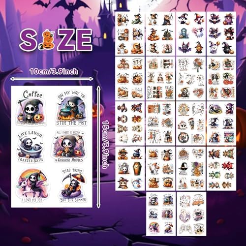 131 Pcs Cute Spooky Halloween Stickers for Journaling & Scrapbooking – Vintage Aesthetic Matte Planner Decals, No-Residue Craft Supplies for Adults, Teens & Junk Journal Lovers - Image 3