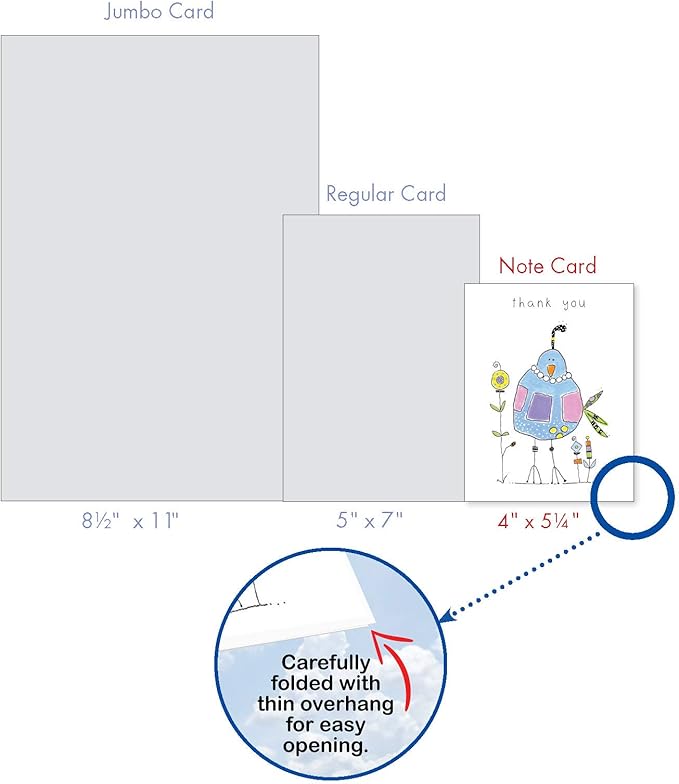 The Best Card Company - 20 Mixed Occasion Note Cards (4 x 5.12 Inch) - Assorted Boxed Cards for Multiple Occasions (10 Designs, 2 Each) - Wordy Birdies AM3176XXB-B2x10