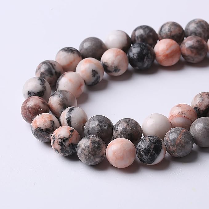 32pcs 12mm Natural Pink Zebra Jaspers Beads Round Loose Beads for Jewelry Making DIY Bracelet Crystal Energy Healing Power Stone (12mm, Pink Zebra Jaspers)