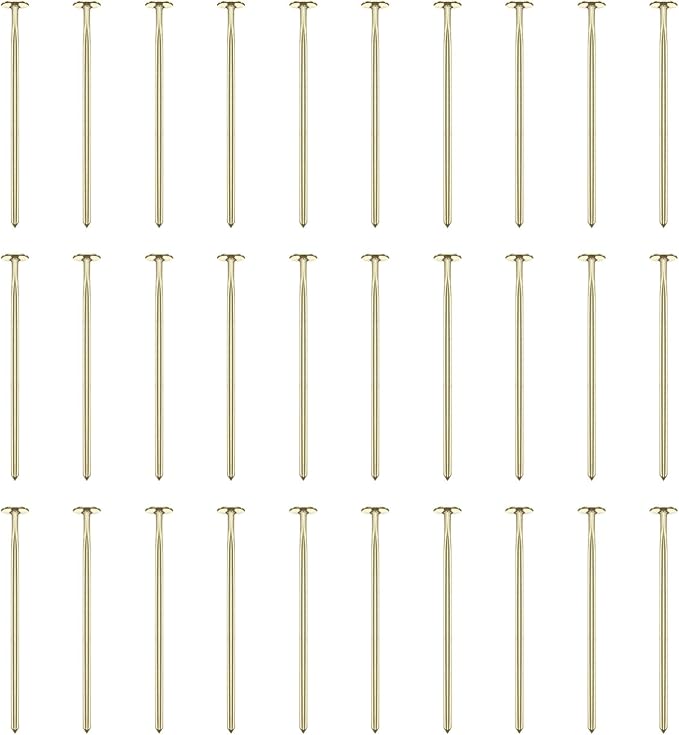 HARFINGTON 100pcs Flat Head Pins 0.63" 16mm Needles Bulk for Earring Pendant Necklace Bracelet Charm Jewelry Making Findings DIY Craft, 14K Gold