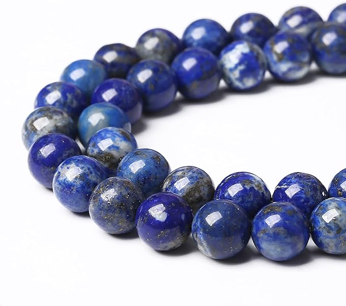 45PCS 8mm Natural Lapis Lazuli Gemstone Blue Stone Round Loose Spacer Beads for Jewelry Making DIY Bracelet Necklace 15 Inch,Energy Stone Healing Power(8mm, Lapis Lazuli)